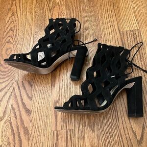 Alexandre Birman Black Suede Gladiator Sandals